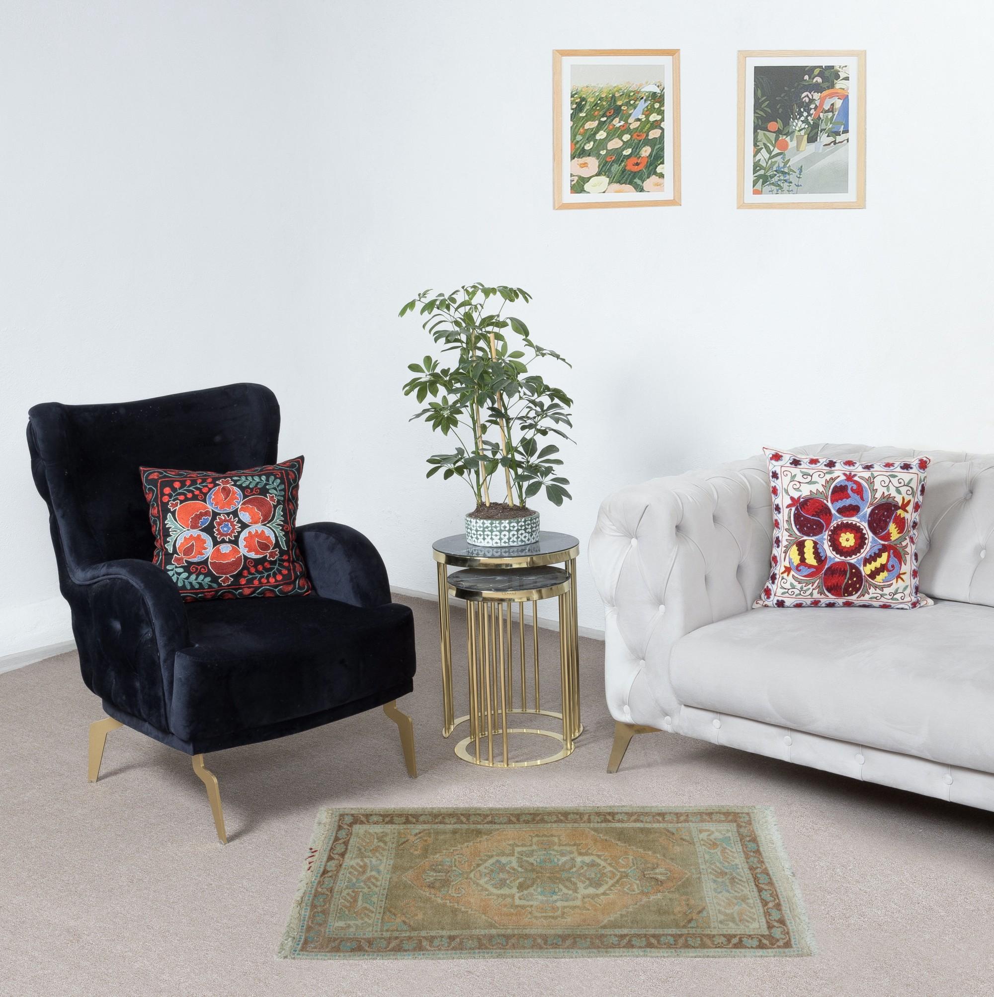 Our sun-faded rugs are all one-of-a-kind, hand-knotted, 50-70 year-old vintage pieces. They each boast their own singular handmade aesthetic drawn from the centuries-old Turkish rug-weaving traditions. These rugs are made completely of sheep’s wool,
