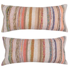 16"x35" SET OF 2 - Handmade Kilim Cushion Covers. A pair of Lumbar Pillow Covers