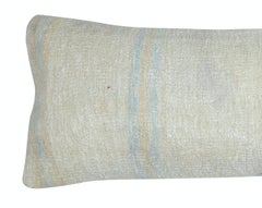 16"x45" Kilim Lumbar Pillow Cover. Handwoven Cushion Cover. Hemp Throw Pillow