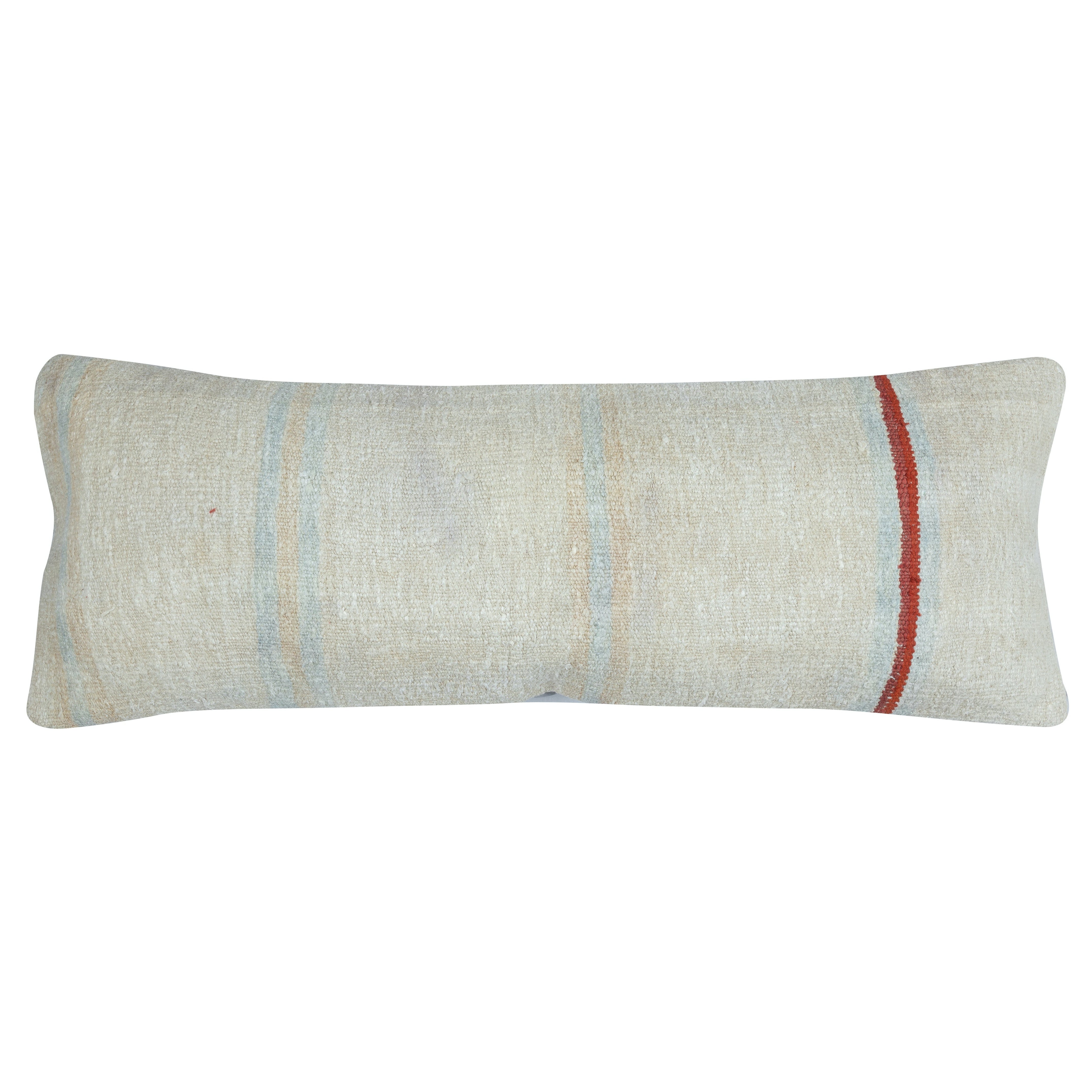 Funda de cojín lumbar Kilim de 16 "x45". Funda de cojín tejida a mano. Almohada de cáñamo