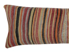 16"x46" Kilim Lumbar Pillow Cover. Handwoven Accent Pillow. Wool Cushion Cover
