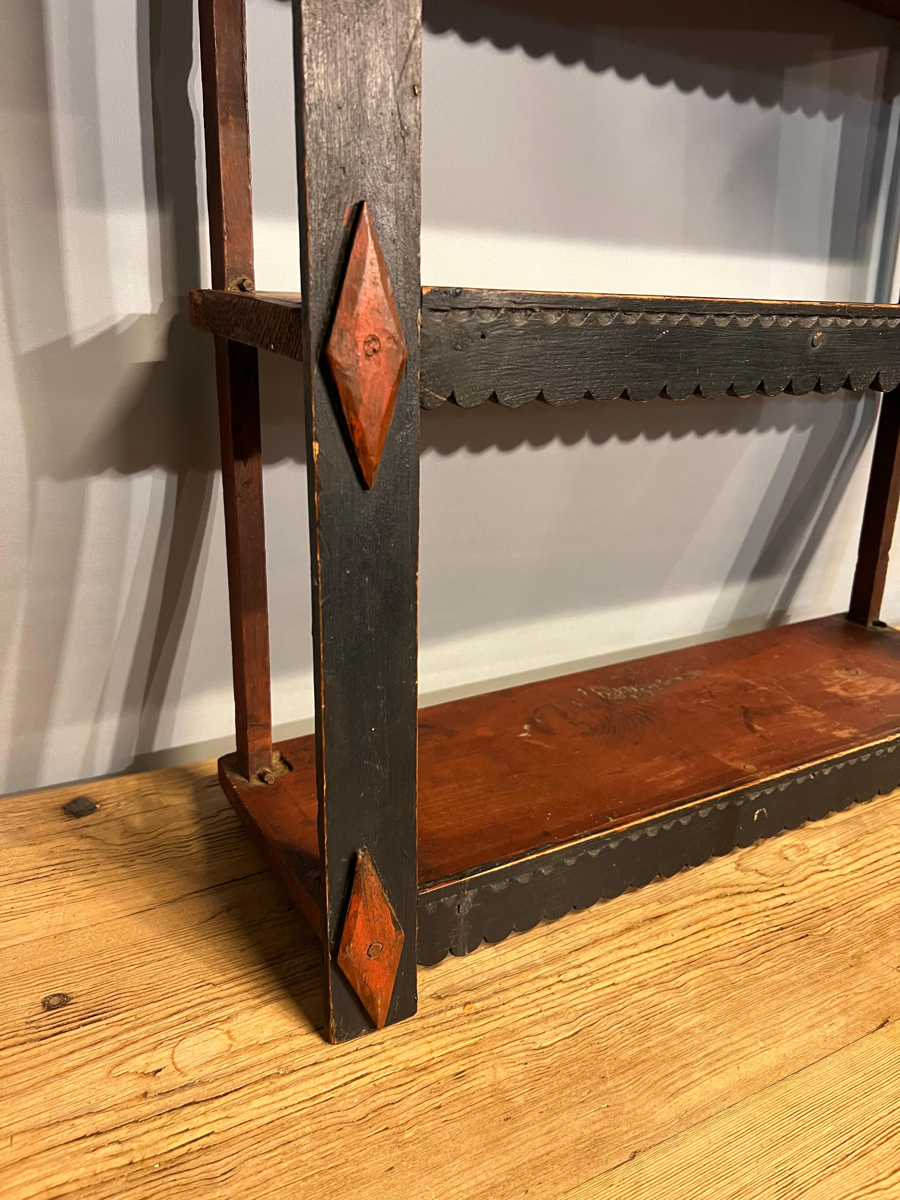 17/1800s Estantería de pared de calidad de museo, granja primitiva / cabaña RÚSTICA Antigua en venta 6