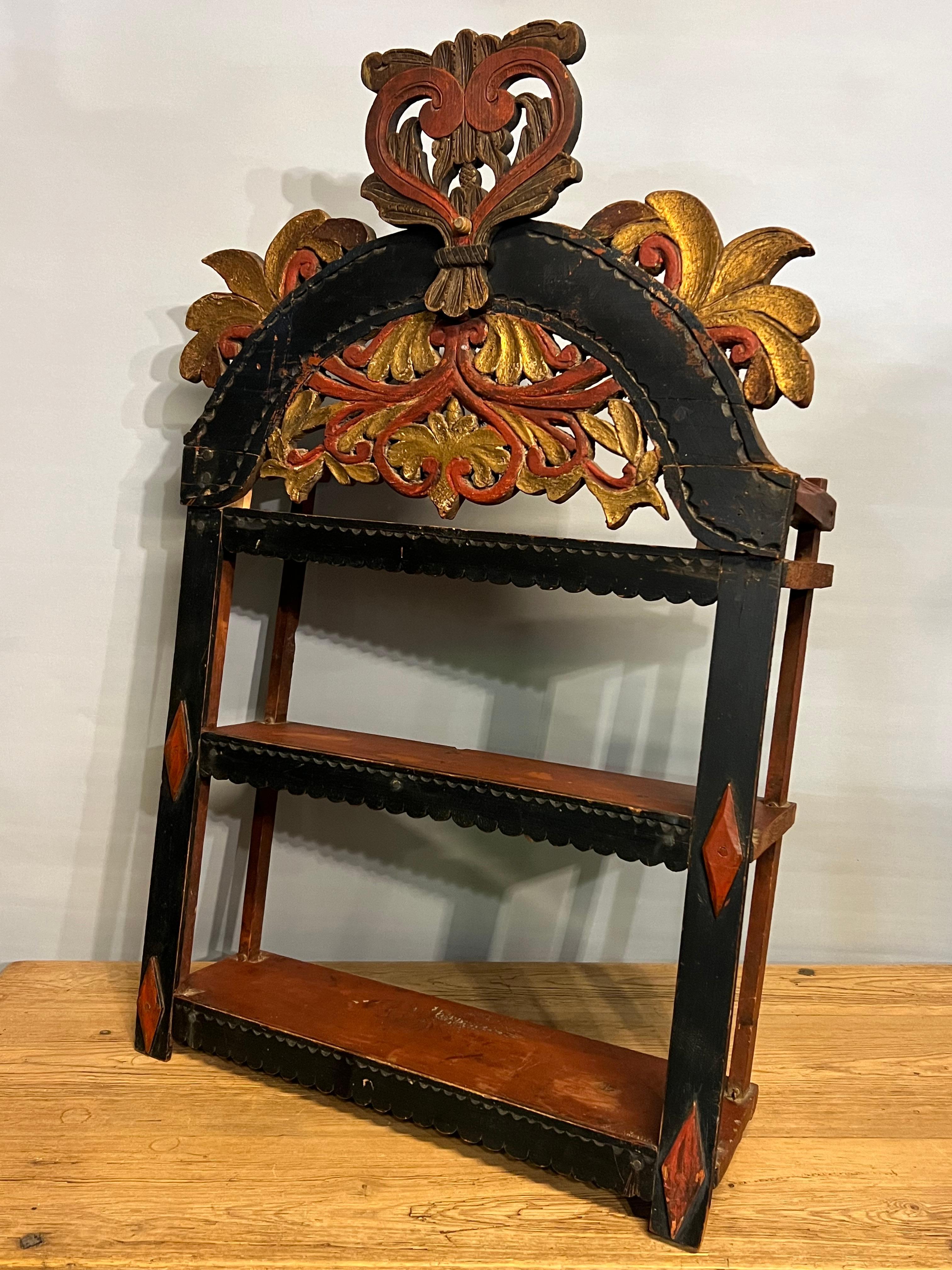 17/1800s Estantería de pared de calidad de museo, granja primitiva / cabaña RÚSTICA Antigua Noruego en venta