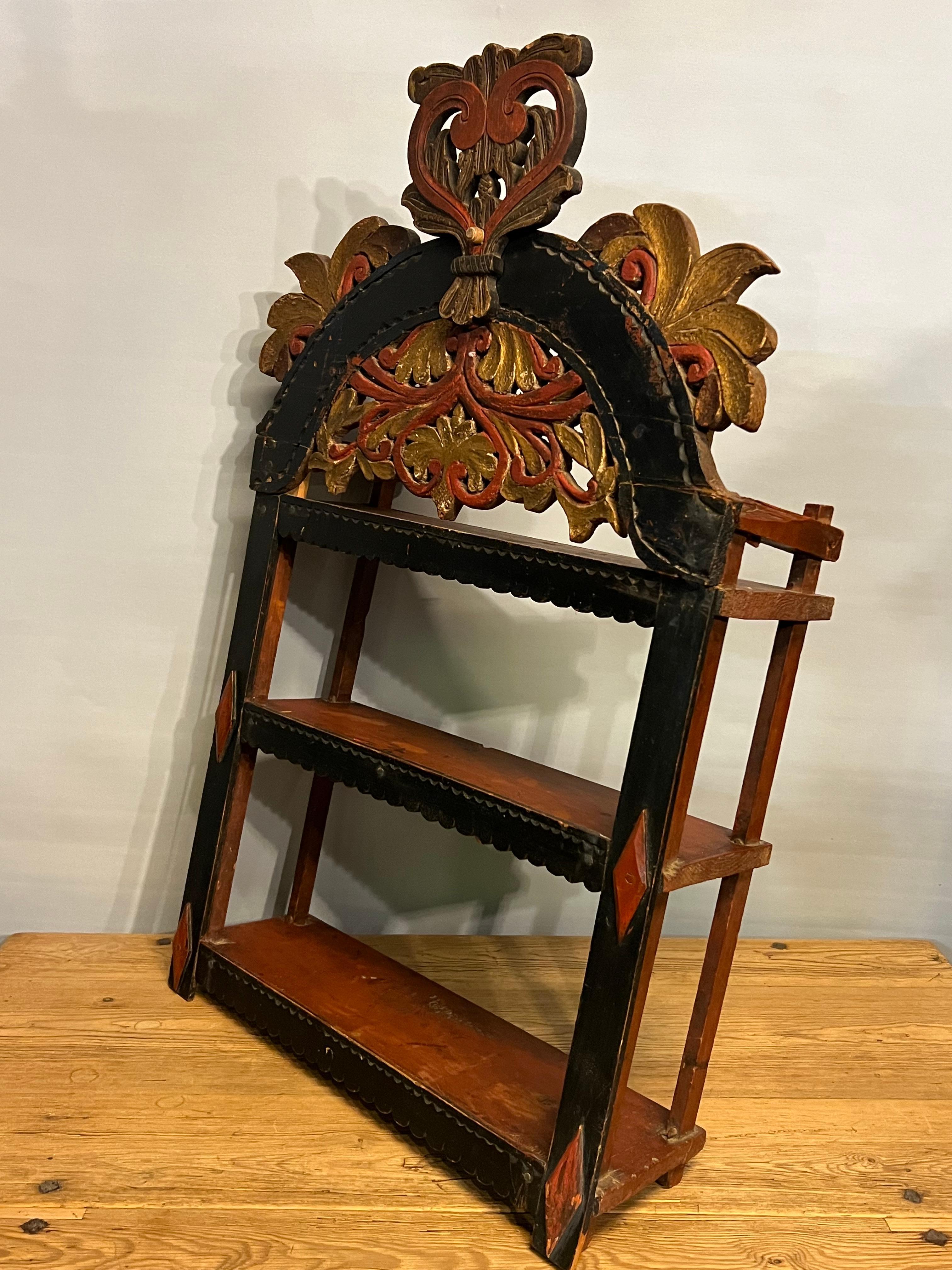 17/1800s Estantería de pared de calidad de museo, granja primitiva / cabaña RÚSTICA Antigua siglo XIX en venta