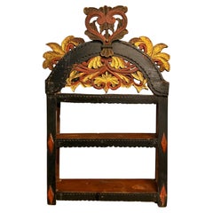 17/1800s Estantería de pared de calidad de museo, granja primitiva / cabaña RÚSTICA Antigua