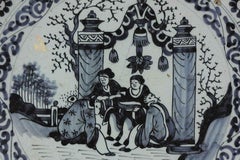 Dutch Kraak Large Plate Charger Delftware Delft Blue Zotje and Lady