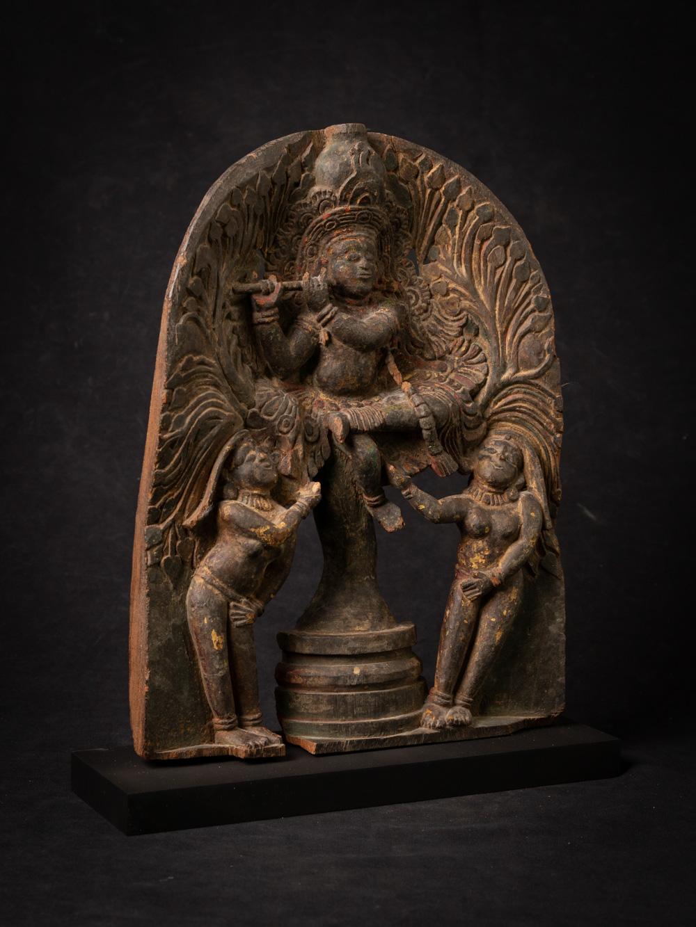17-18th century antique wooden Krishna statue from India  OriginalBuddhas For Sale 9