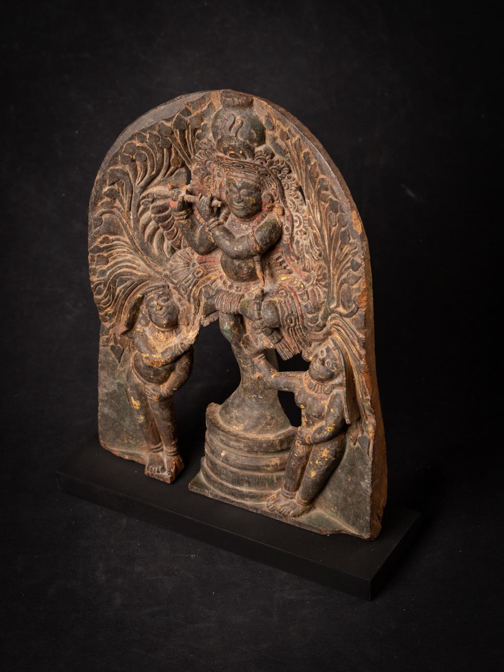 statue de Krishna en bois ancien du 17e-18e siècle d'Inde  OriginalBuddhas en vente 2