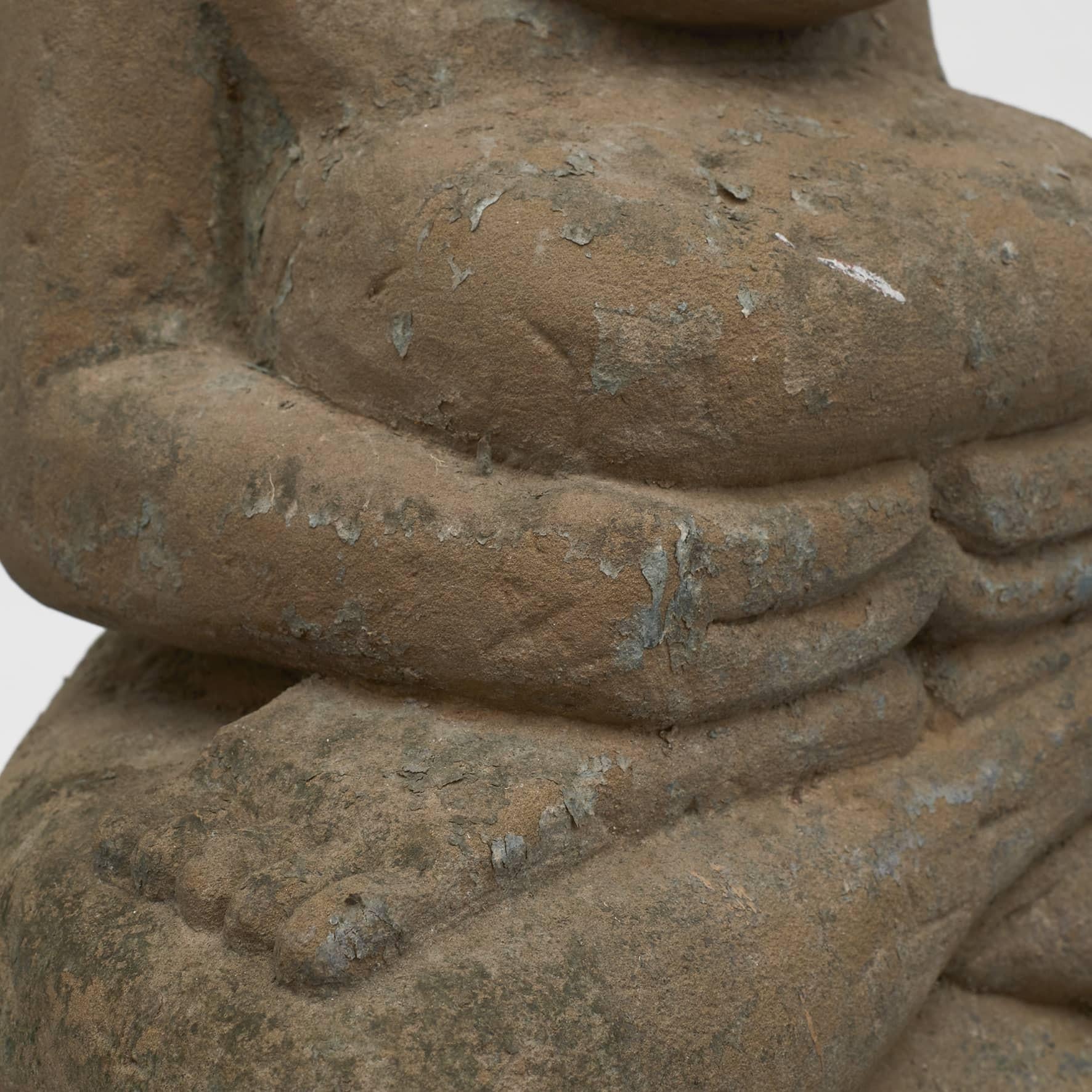 18th Century and Earlier 17-18th Century Burmese Sandstone Buddha Seated in Meditation For Sale