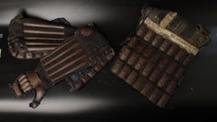17th-18th Century Edo Period Samurai Armor Sangu Parts, 'Haidate & Kote'