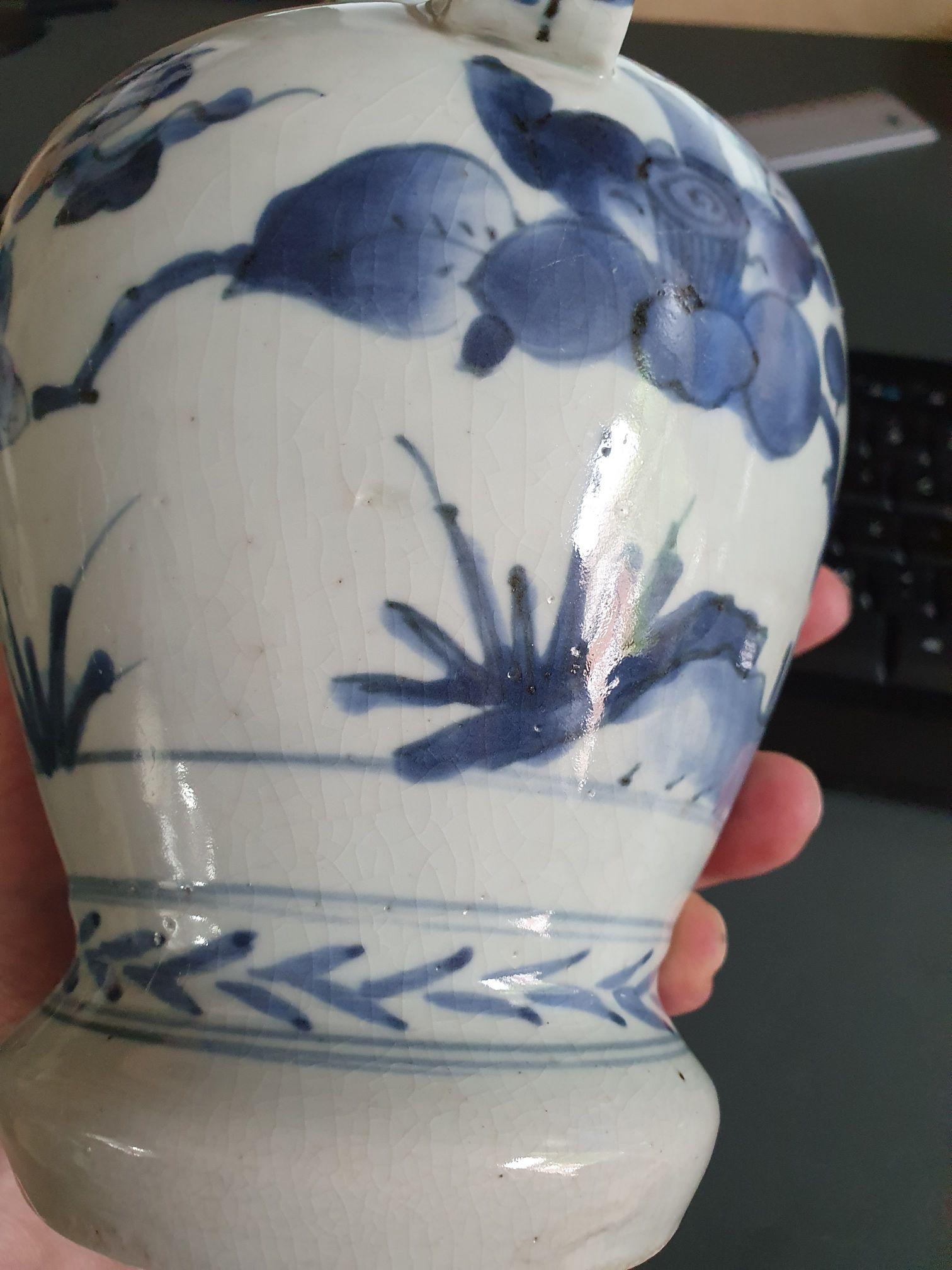 Edo 17th/18th Century Japanese Porcelain Birds Jug Blue White Dish Antique For Sale