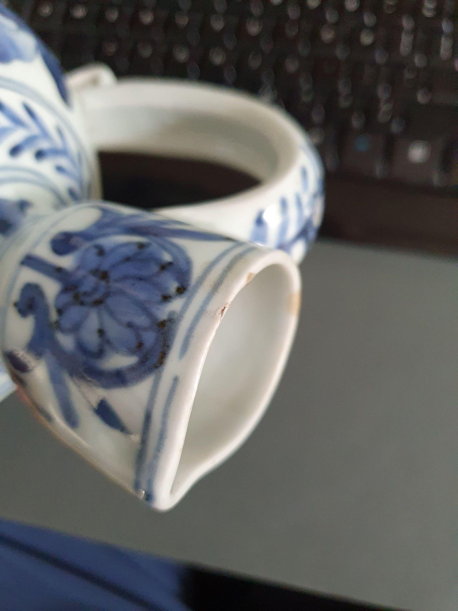 17th/18th Century Japanese Porcelain Birds Jug Blue White Dish Antique 1