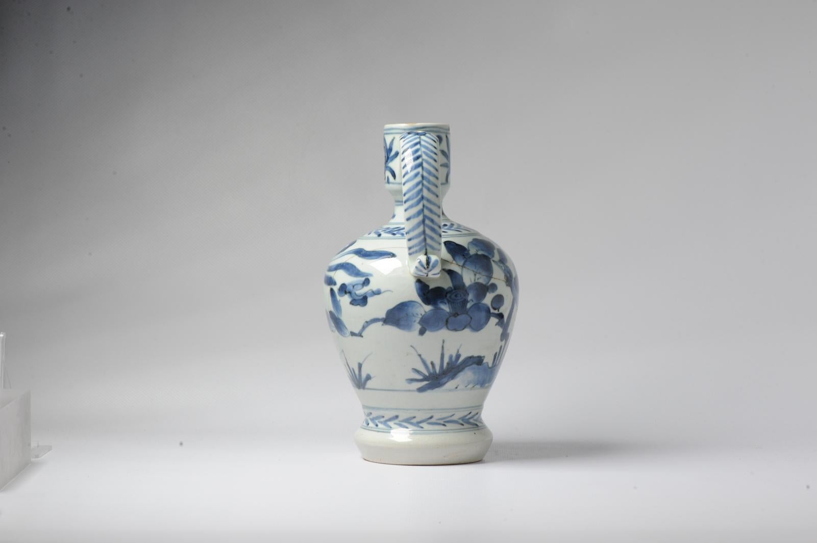 17th/18th Century Japanese Porcelain Birds Jug Blue White Dish Antique For Sale 3