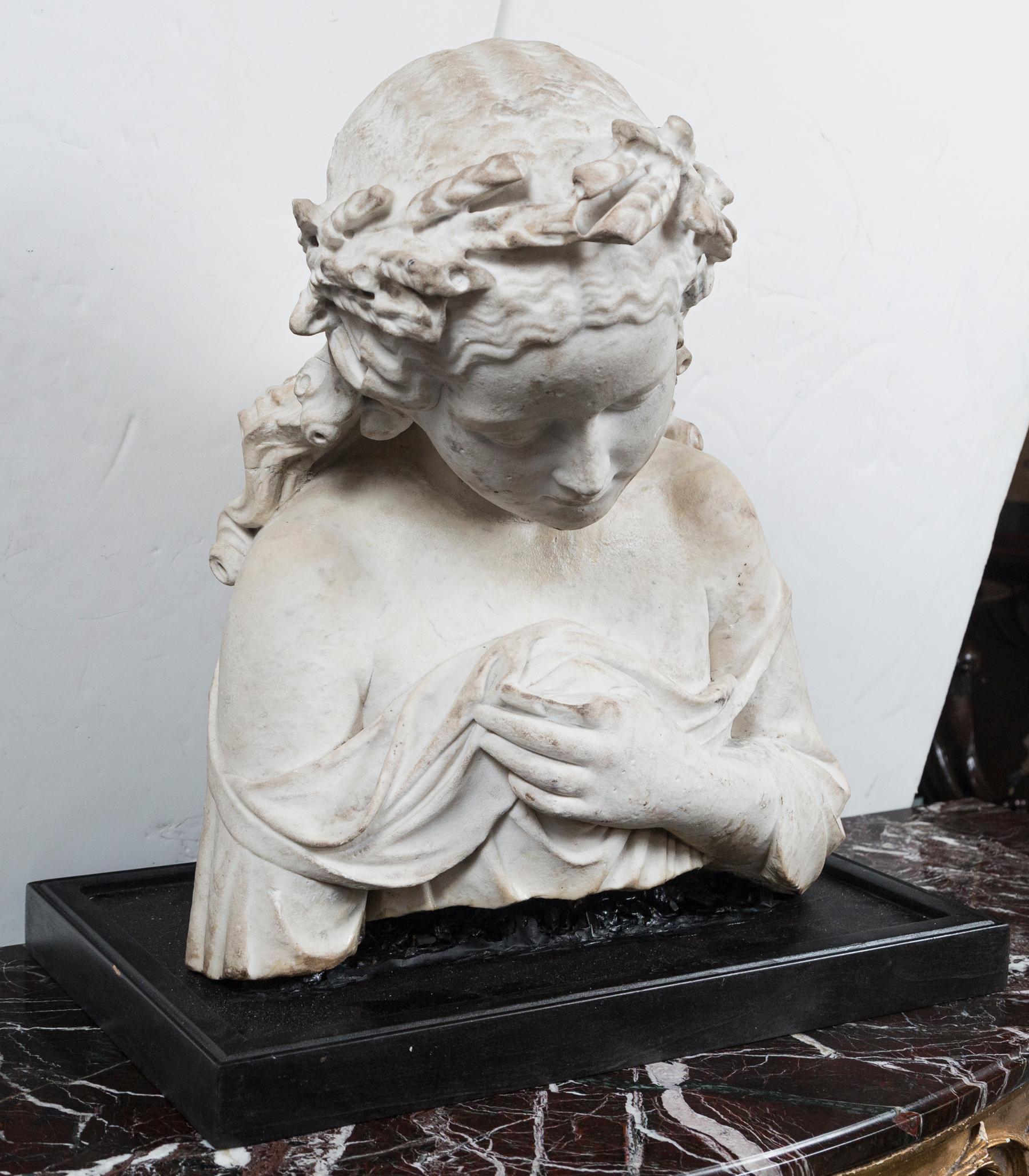 17/18th Century Marble Bust of Young Woman For Sale at 1stDibs | 18th ...