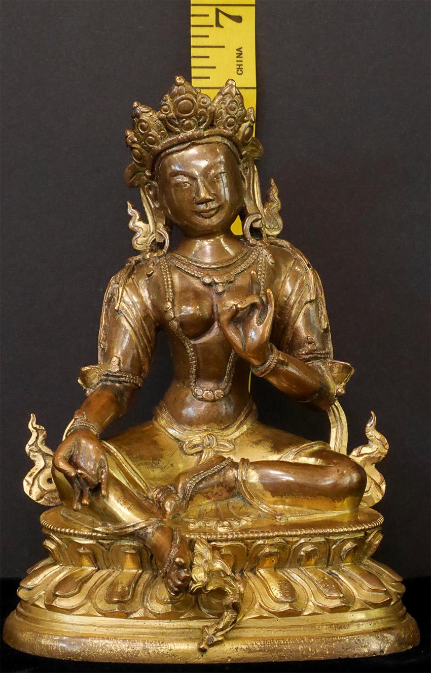 17/18thC Heavy Tibetan Bodhisattva, 9461 For Sale 6
