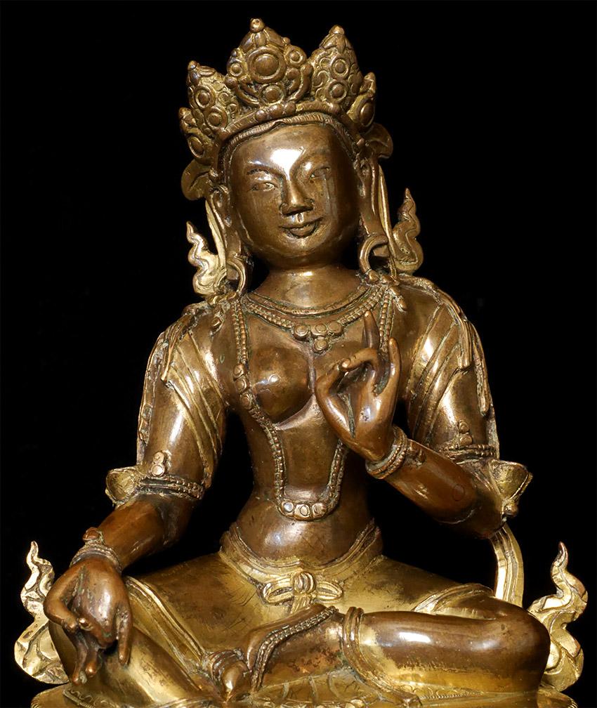 18th Century 17/18thC Heavy Tibetan Bodhisattva, 9461 For Sale