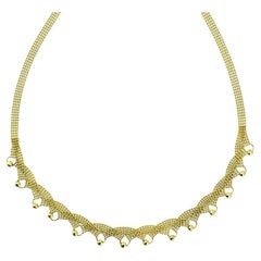 Vintage 17" 4 Strand Woven Ball Chain 18K Necklace