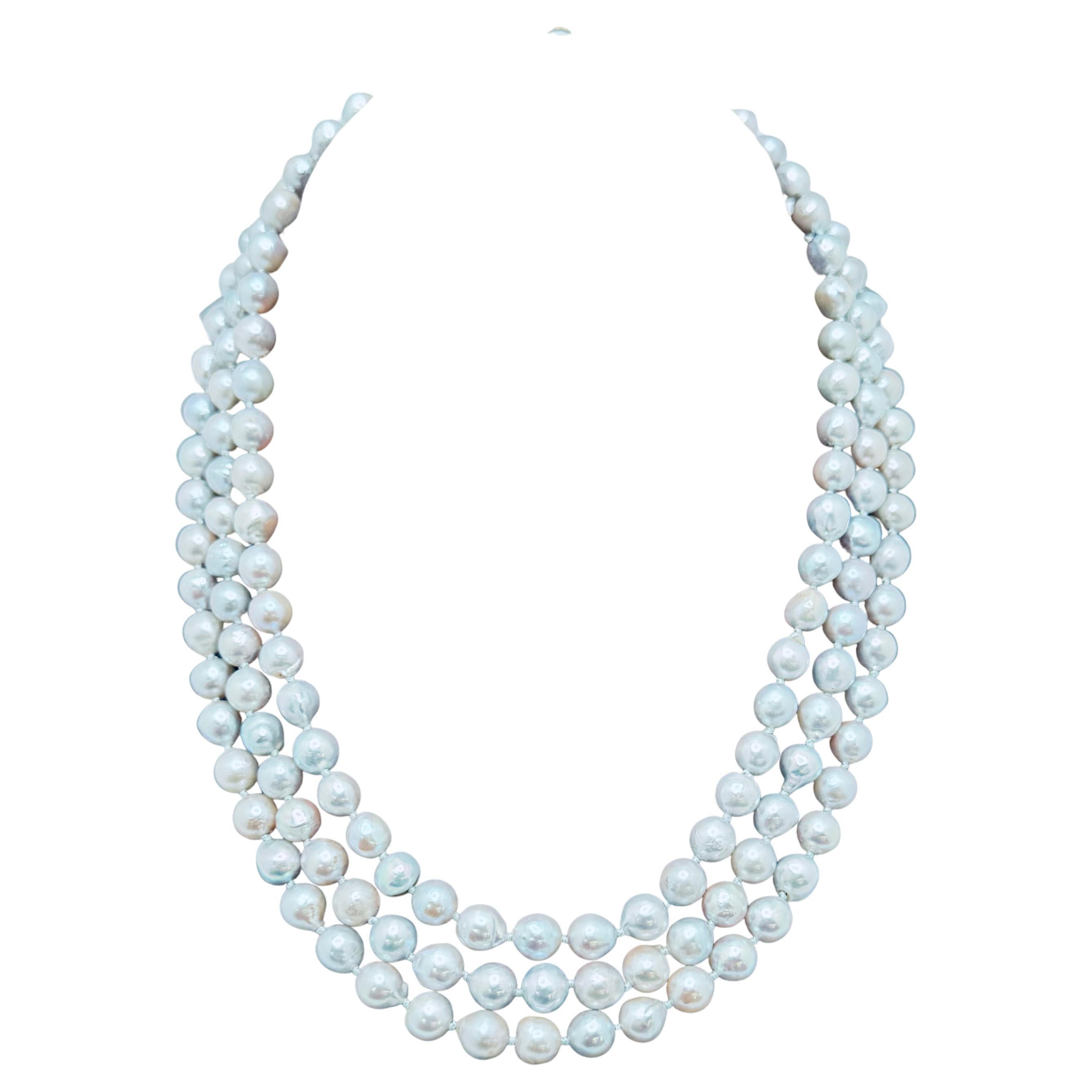 17" Baroque Grey Pearl Necklace