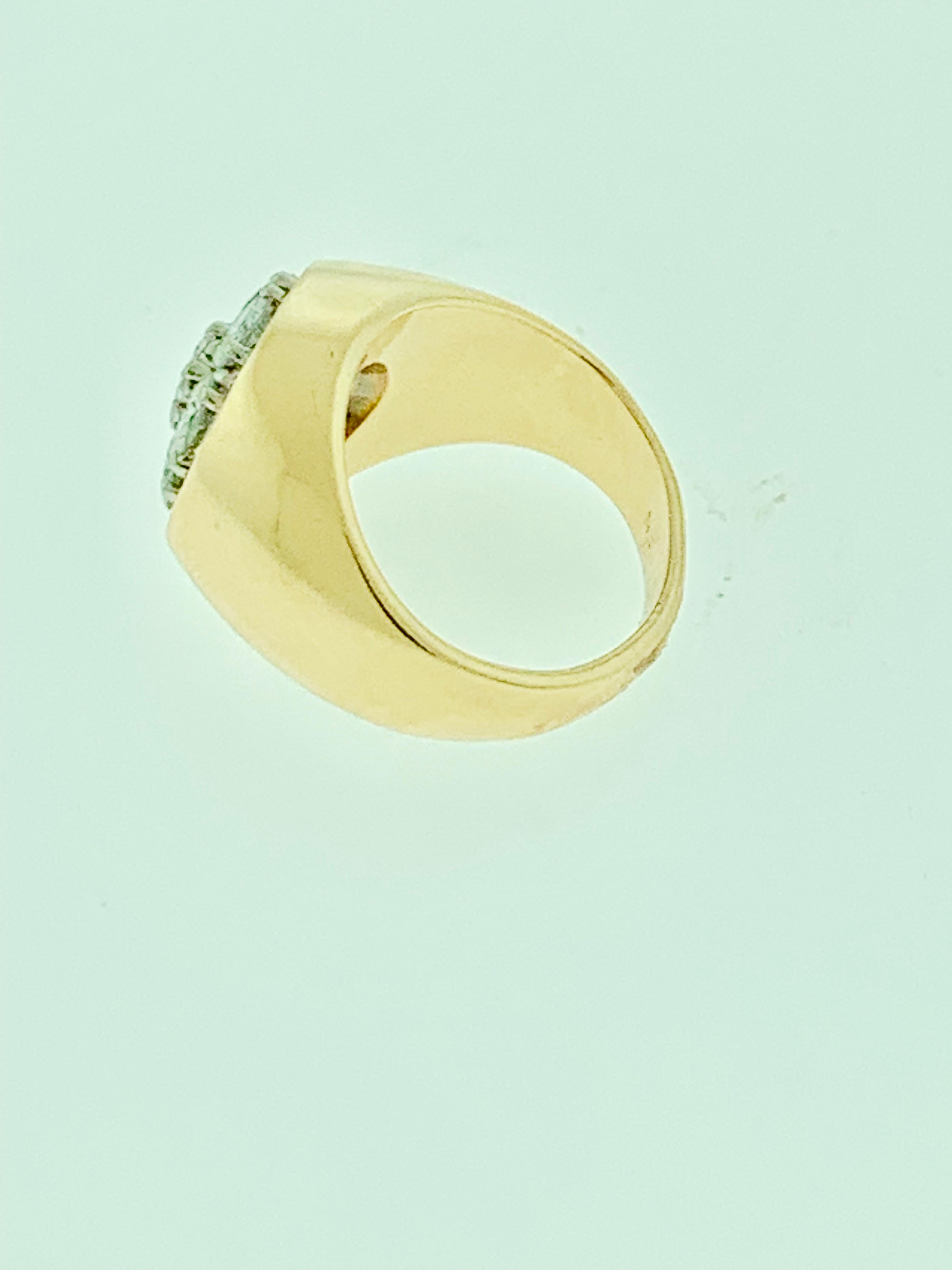 14k gold ring with 7 diamonds