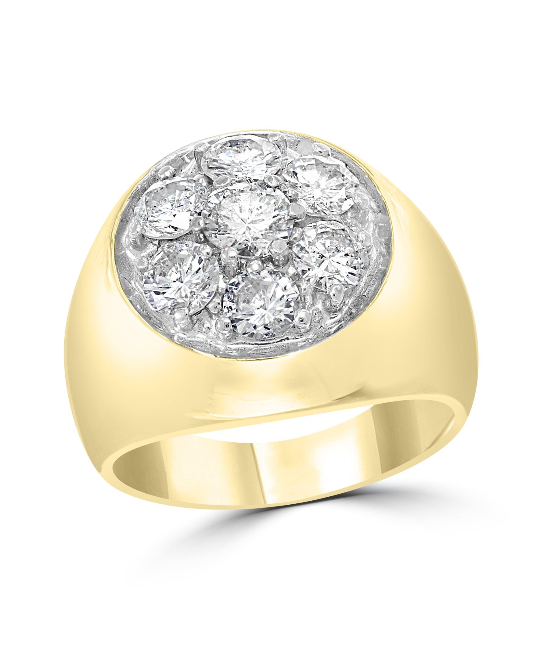 14k gold ring with 7 diamonds