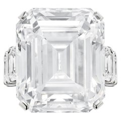 17 Carat Assher Cut Statement Brilliant White / D color FL/IF Diamond Ring