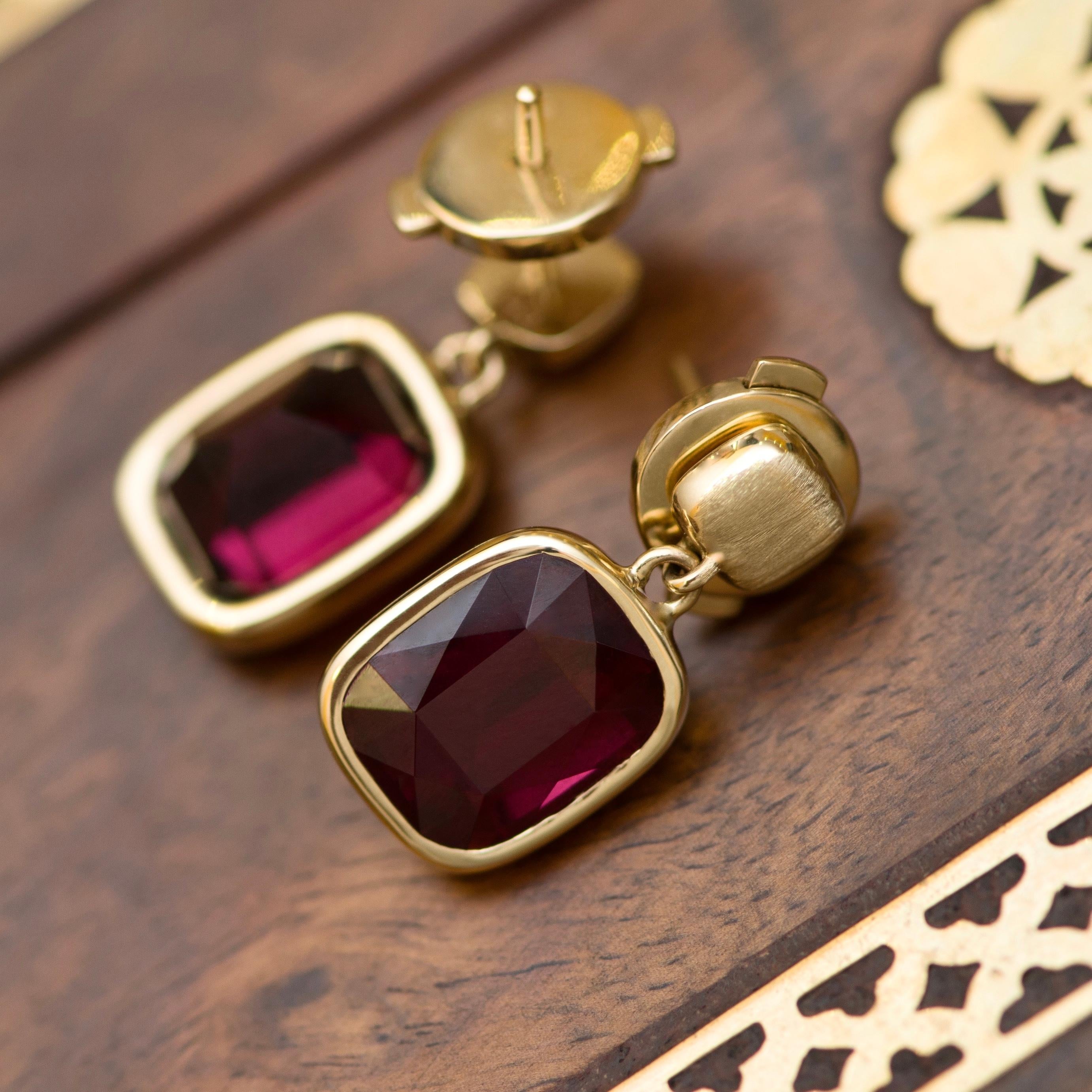 burgundy and gold earrings