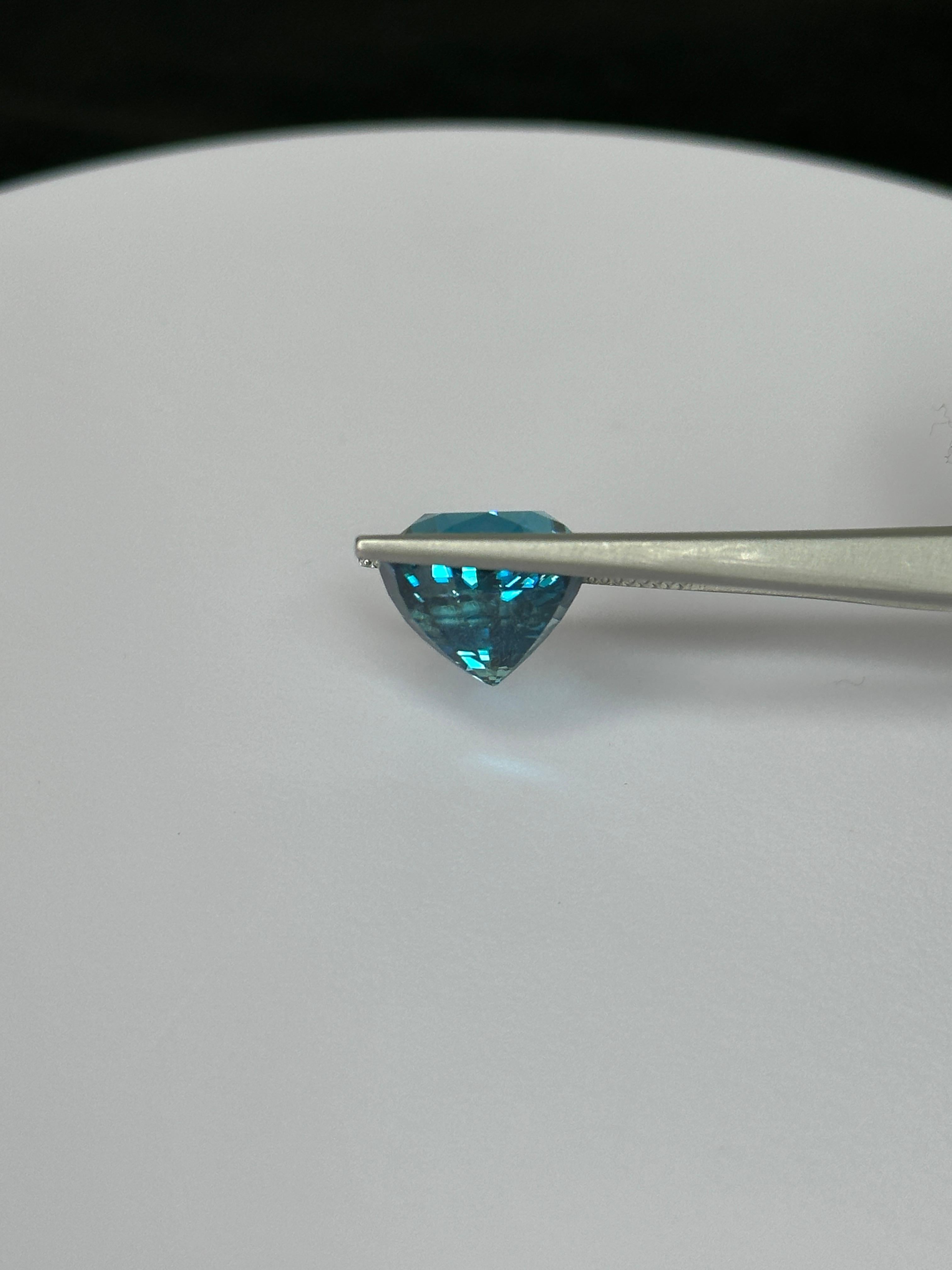 17 Carat Collector's Cambodian Blue Zircon For Sale 4