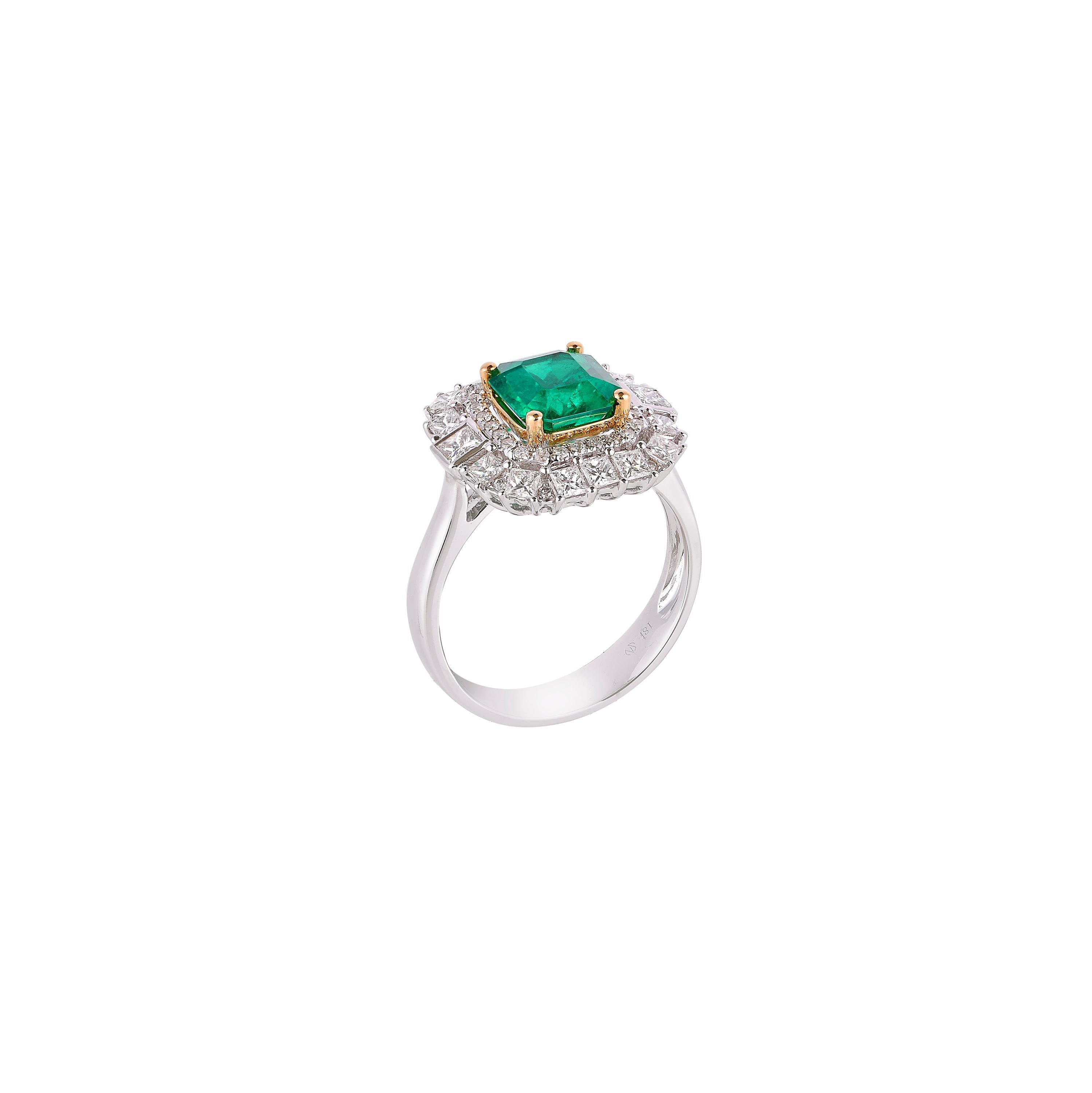 1.7 carat emerald cut diamond ring