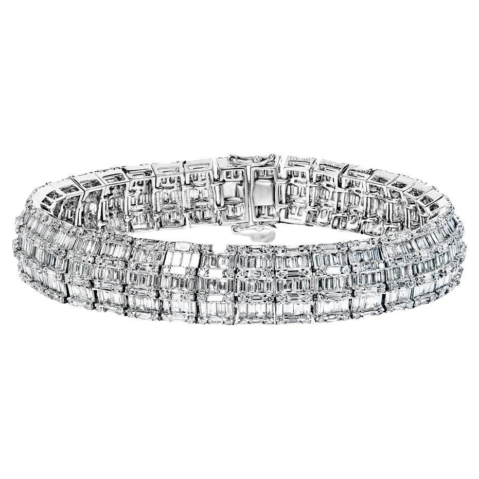 Bracelet tennis en diamants combinés de 17 carats certifiés 