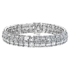 Bracelet tennis en diamants combinés de 17 carats certifiés 