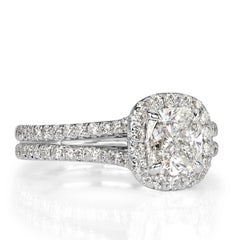 1.7 Carat Cushion Diamond Ring Brilliant White 14K Gold Pure Sophistication