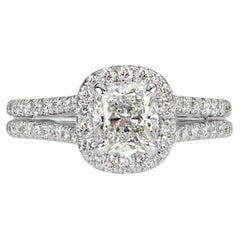 1.7 Carat Cushion Diamond Ring Brilliant White 14K Gold Pure Sophistication