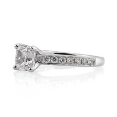 1.7 Carat Cushion Diamond Ring Brilliant White 14K Gold Refined Light Heirloom