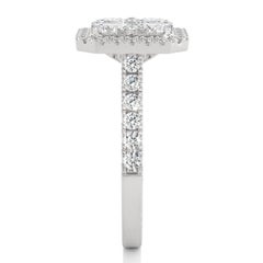 Anillo en racimo Moonlight de diamantes de 1,7 quilates en oro blanco de 14 quilates