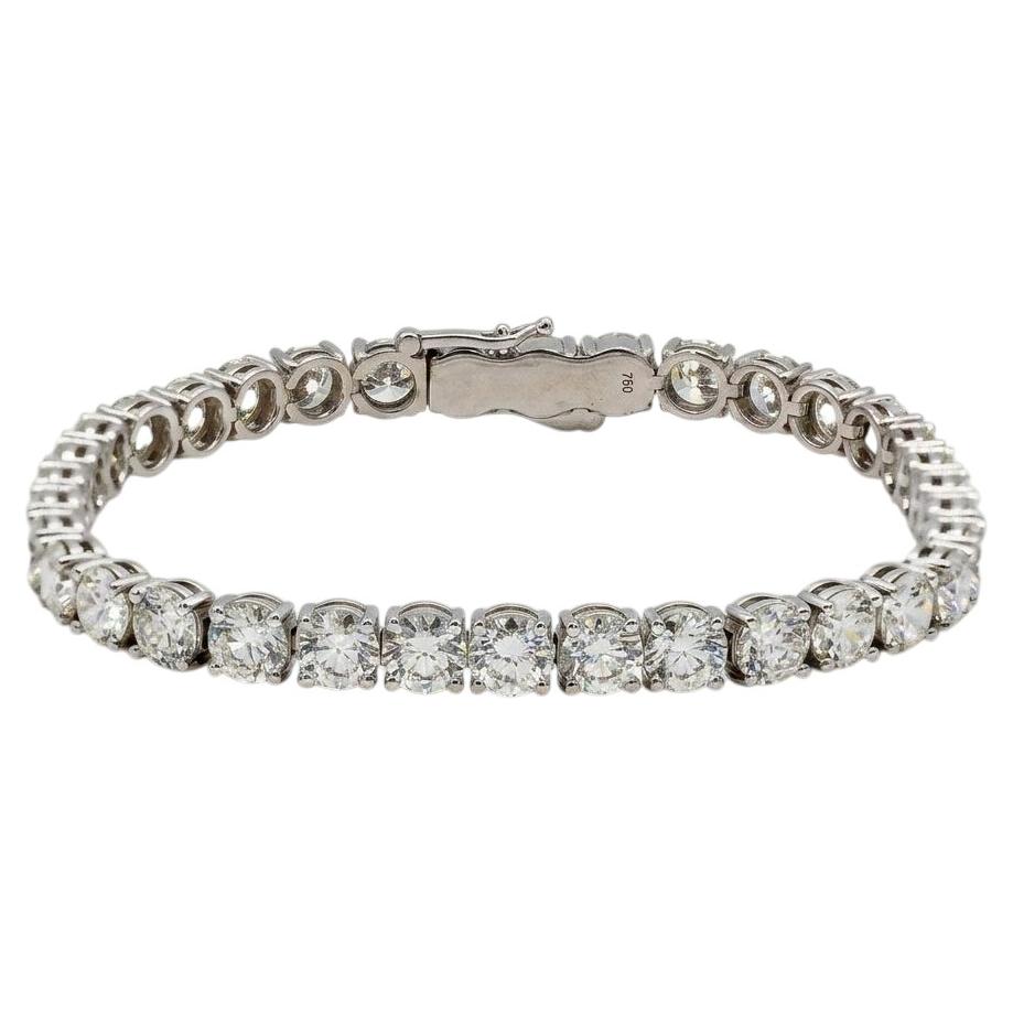 Bracelet « tennis » en diamants de 17 carats, en or blanc 18 carats