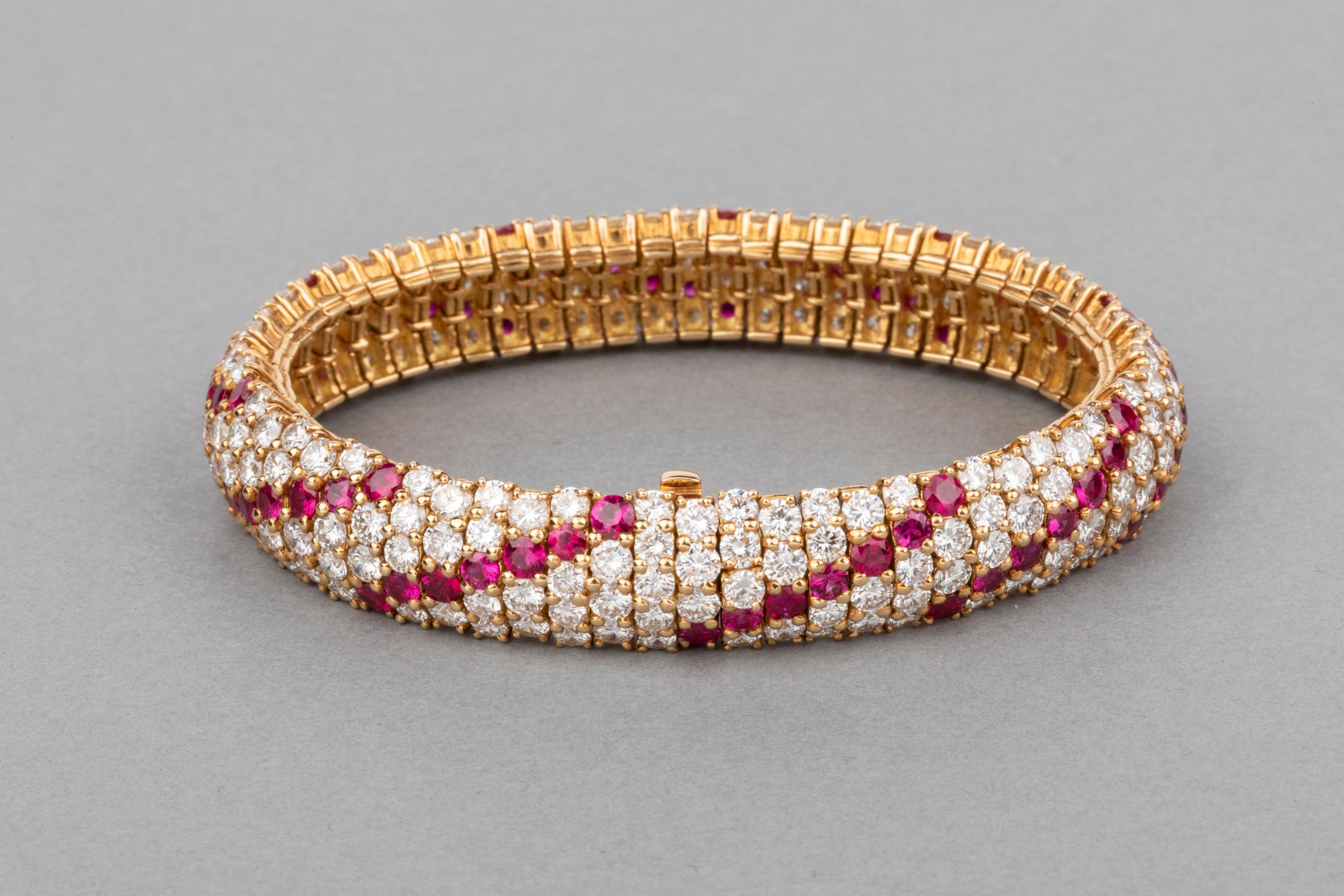 Women's 17 Carat Diamonds and 7.70 Carat Rubies Boucheron Paris Bracelet