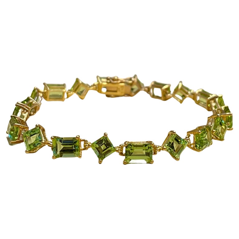 Antique Peridot Tennis Bracelets - 63 For Sale at 1stDibs | peridot tennis  bracelet gold, peridot and diamond tennis bracelet, peridot tennis bracelet  14k gold