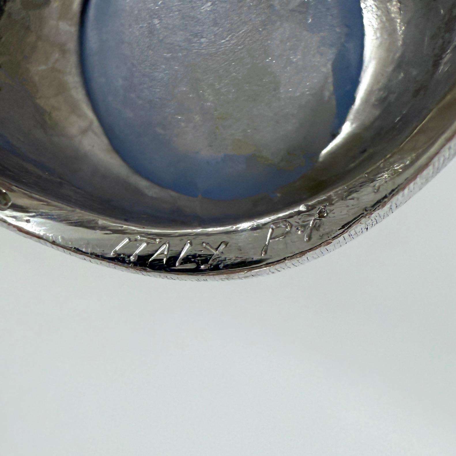 17 Carati Raro Anello Vintage Buccellati Stella Blu Zaffiro Cupola in Platino in vendita 4
