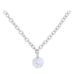 .17 Carat Round Brilliant Diamond Necklace 14 Karat White Gold Adjustable Length
