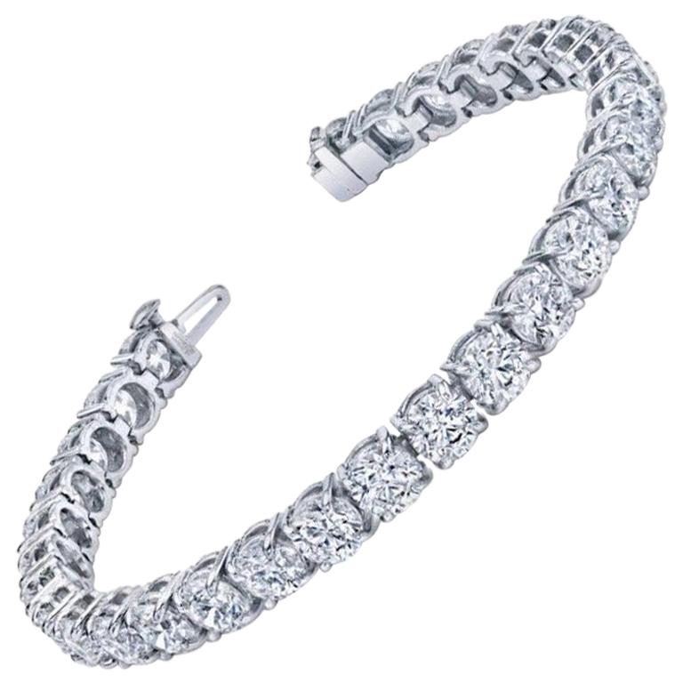 17 Carat Round Cut Diamond Tennis Bracelet