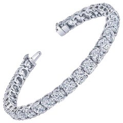 Bracciale tennis con diamanti a taglio rotondo da 17,71 carati di Issac Nussbaum