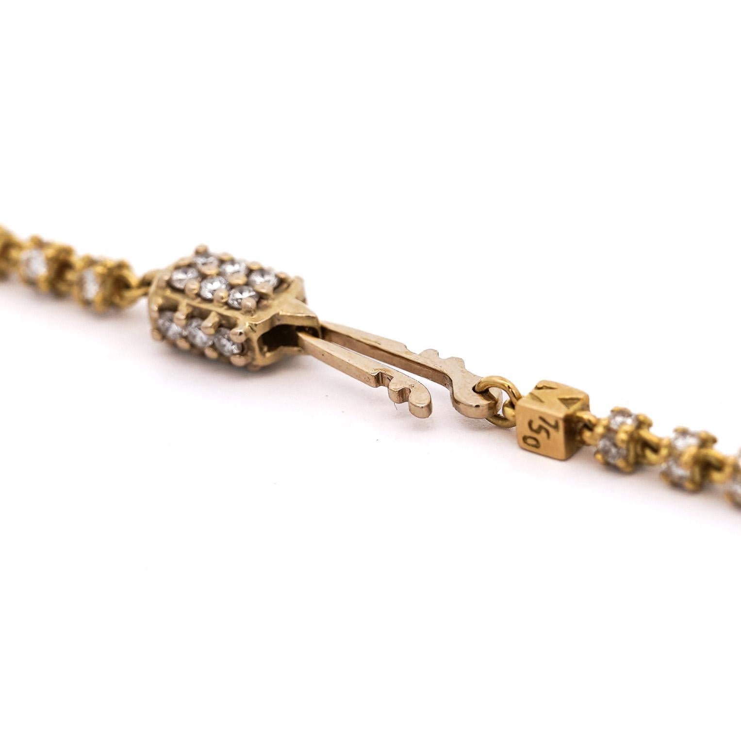 Collana con catena a cilindro in oro 18K e diamante rotondo da 17 carati in vendita 7