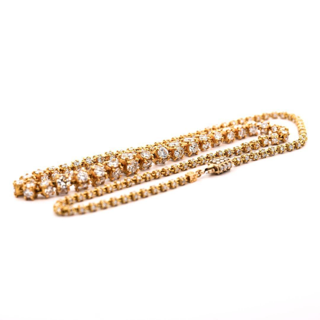 Collana con catena a cilindro in oro 18K e diamante rotondo da 17 carati in vendita 2