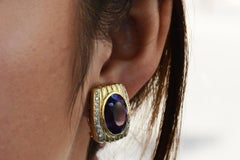 17 Carat Siberian Amethyst Lever Back Earrings