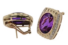 17 Carat Siberian Amethyst Lever Back Earrings