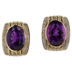 Boucles d'oreilles à levier en améthyste sibérienne 17 carats