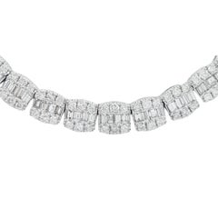 17 Carat Total Weight Round Brilliant & Baguette Cut Diamonds Necklace