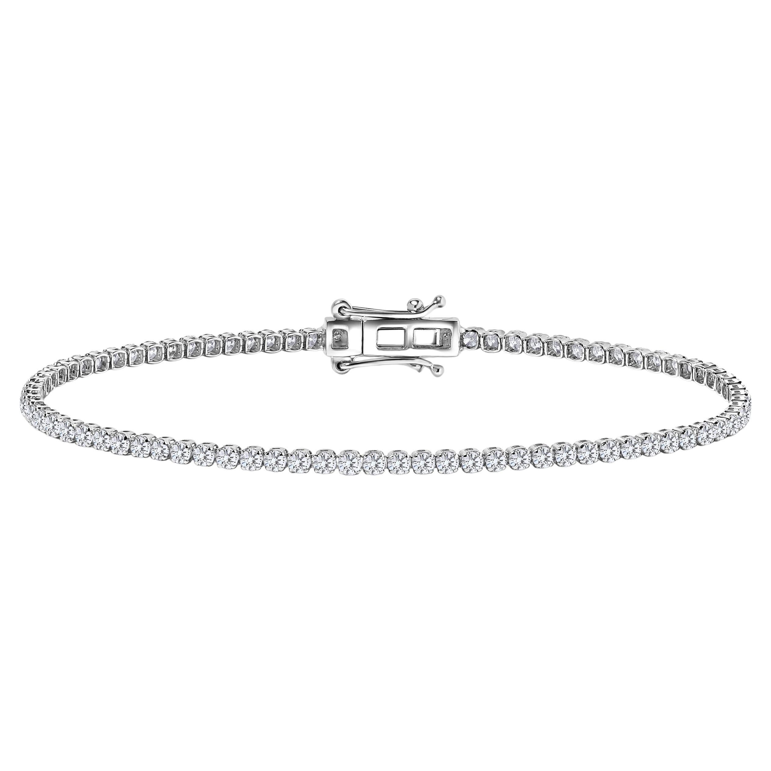 Bracelet tennis en diamants naturels ultra légers de 1,7 carat poids total