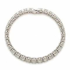 17 Carat White Brilliant Cut Tennis Diamond Platinum Bracelet