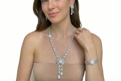 17 Carat White Gold Diamond Necklace Earrings Bracelet & Ring Jewelry Set